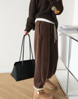 One-piece sherpa-lined jogger sweatpants