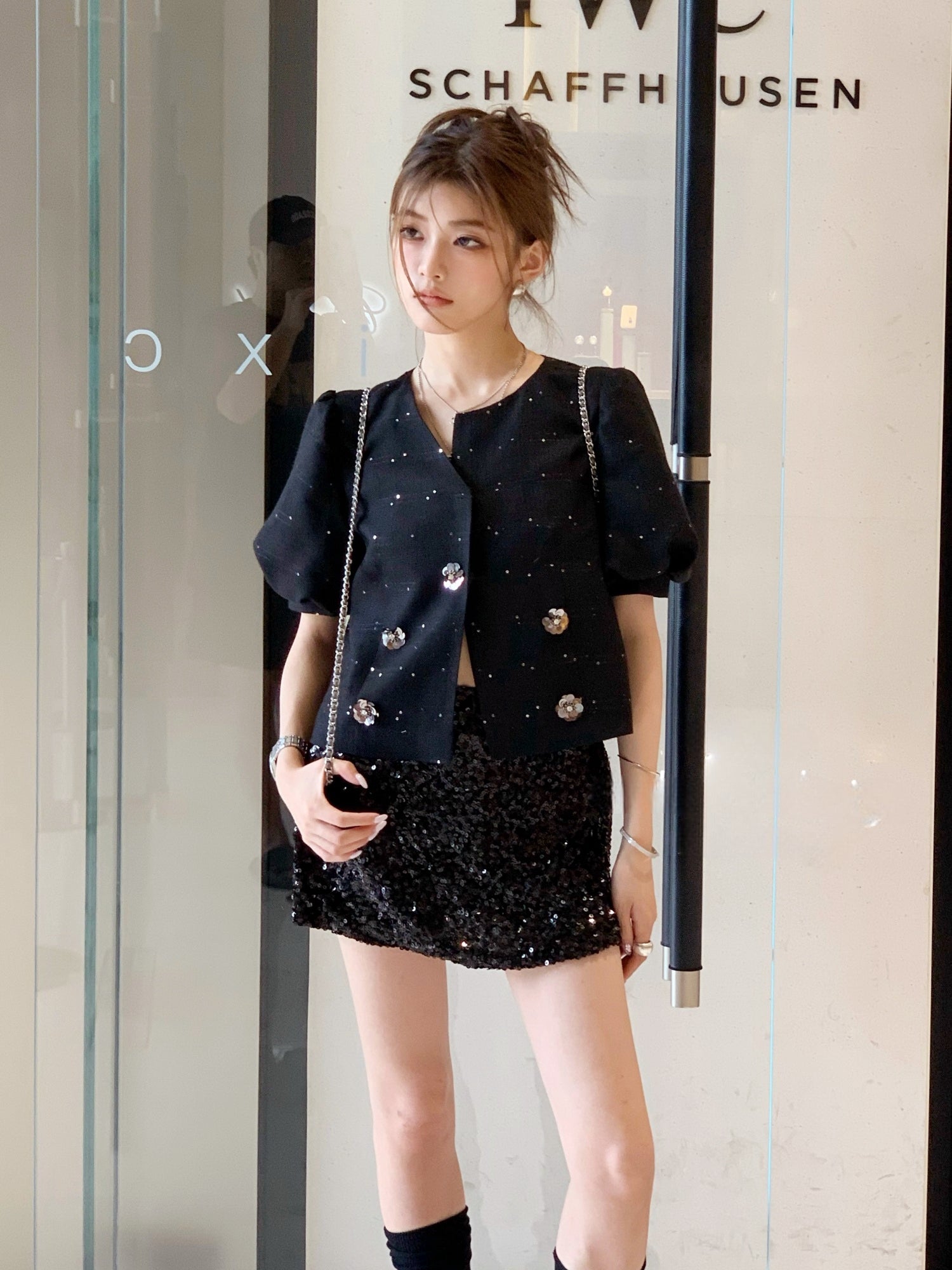 Lucury Sequin Handmade Floral Coat