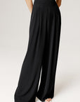 High-Waisted V-Cut Wide-Leg Trousers