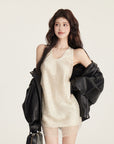 Sequin Embroidered Vest Dress
