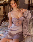 Lace Nightgown with Padded Cups - 2-Piece Set