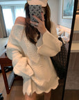 Sweet Wavy Hollow Out Mid-length Sweater
