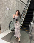 Fishtail Dress With Chinese Ink Sling