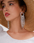 Rhinestone Tassel Earrings