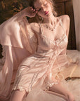 Silk Lace Skin-friendly Nightdress + Robe Set