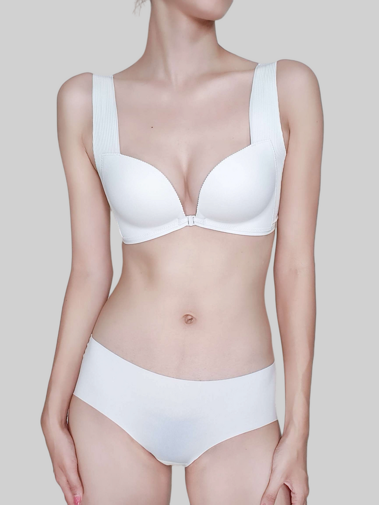 Front-Clasp, Wire-Free Push-Up Bra set