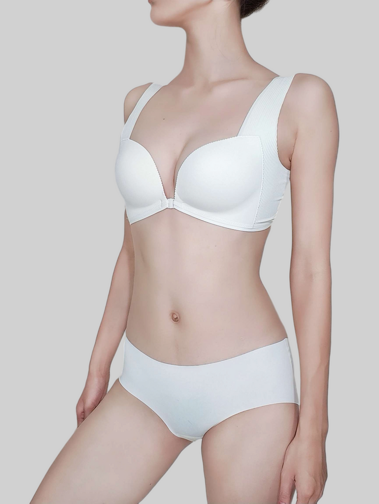Front-Clasp, Wire-Free Push-Up Bra set