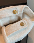 Knight Military Style Double-Breasted Gold Button Tweed Jacket