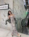 Fishtail Dress With Chinese Ink Sling