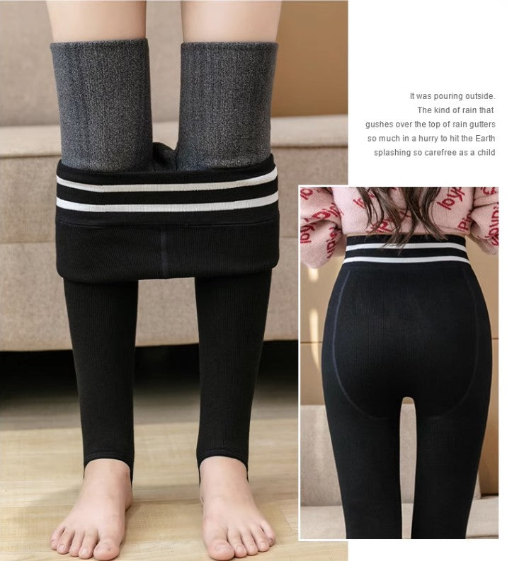 Fleece-Reinforced Stretch Slim-Fit Treading Thermal Pants