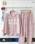 Pure Cotton Leopard Lapel Pajama Suit