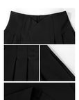 High-Waisted V-Cut Wide-Leg Trousers