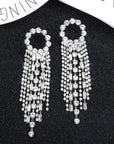 Rhinestone Tassel Earrings