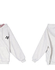 Korean-Style Colorblock Fleece-Lined Hoodie Jacket
