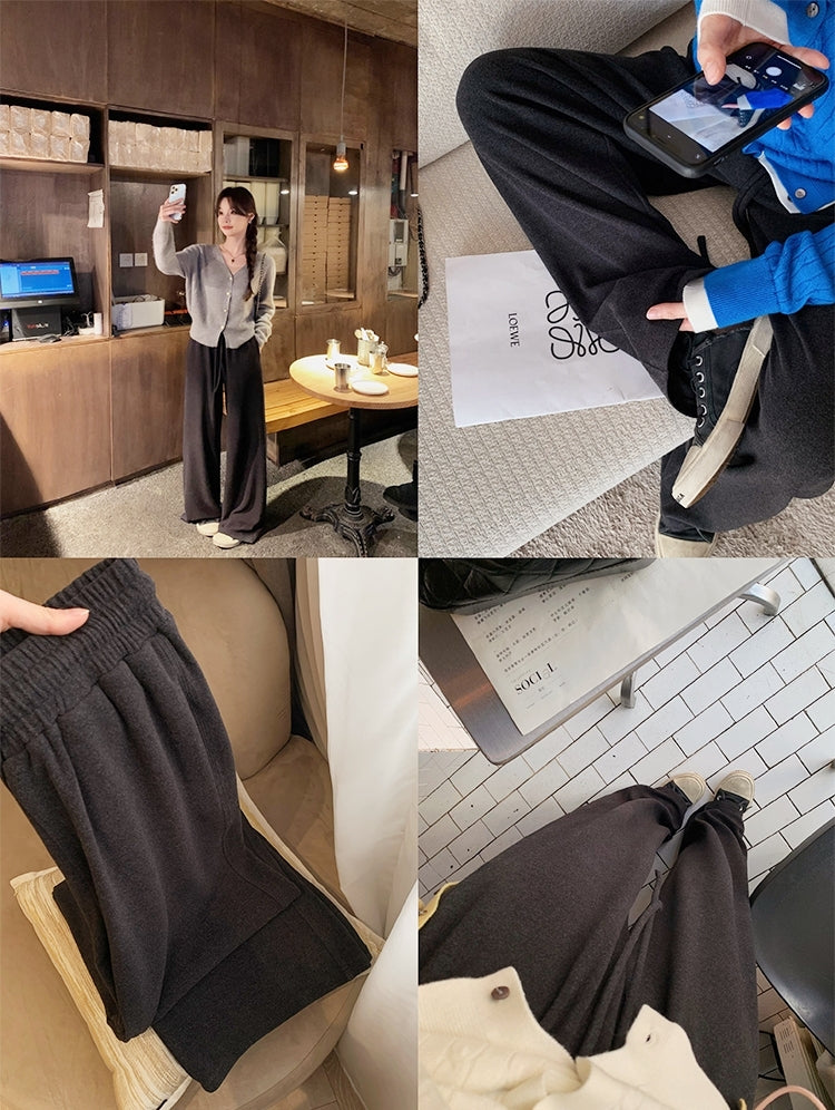 Cozy High-Waisted Wide-Leg Pants