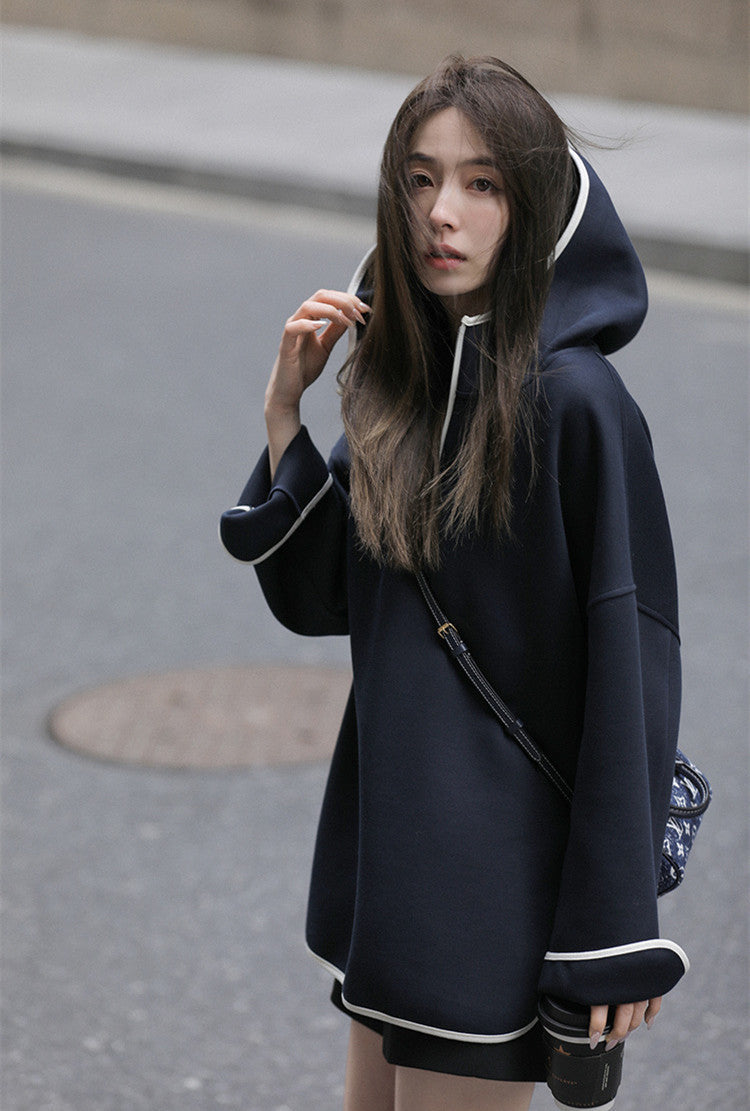 Hooded Color-Block Half-Zip Sweatshirt