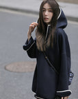 Hooded Color-Block Half-Zip Sweatshirt