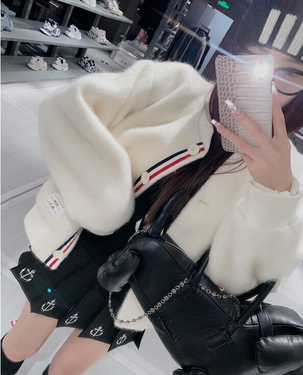 TB Wool Blend Quilted Varsity Jacket