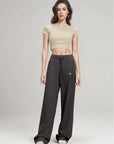 Trending ALO Wide-Leg Floor-Length Pants (Dark Gray)