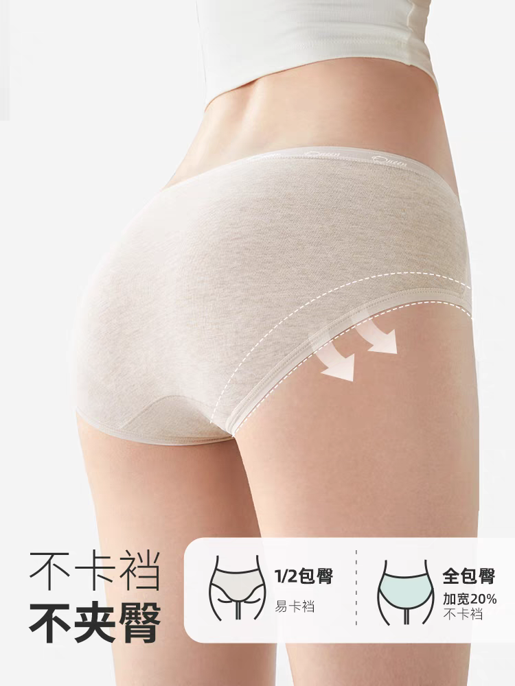 Class A Xinjiang Cotton Mid-Rise Full-Coverage Panties (2-Pack)