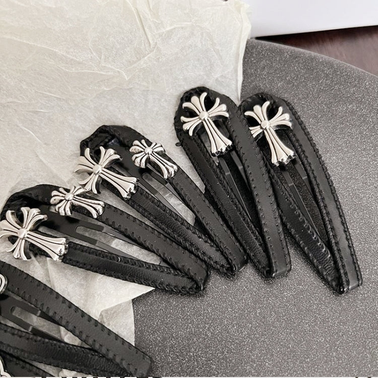 Kroheart Leather Side Hair Clips (Set of 6, 3 Pairs)