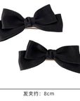 Black Bow Temperament Barrettes (1 Pair)