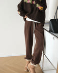 One-piece sherpa-lined jogger sweatpants