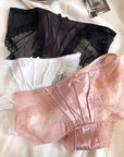 French Light Luxury Ice Silk Pleated Gauze Panties  (Pack of 2)