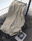 Striped Fleece-Lined Wide-Leg Pants