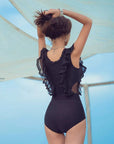 Sexy Lace Backless One-Piece Swimsuit