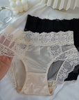 French High-Waisted Lace Pure Cotton File Antibacterial Panties (Pack of 2)