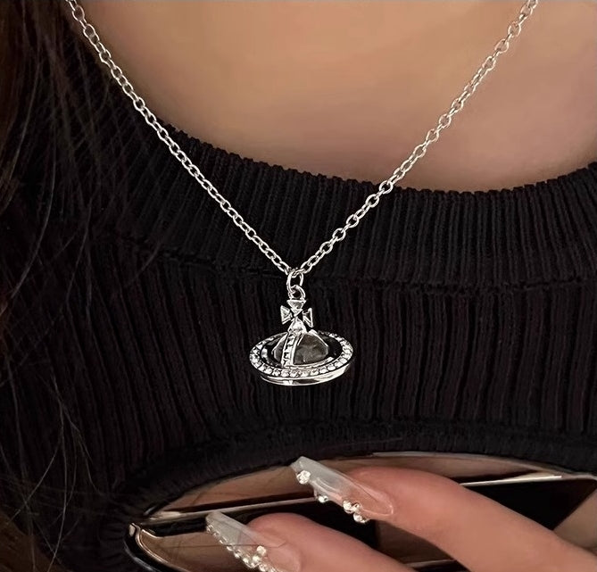 3D Saturn Necklace