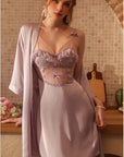 Lace Nightgown with Padded Cups - 2-Piece Set