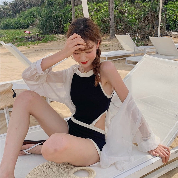 Backless One-Piece Swimsuit in Instagram Style