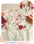 3 Pieces of Cotton Antibacterial Breathable Low Waist Strawberry Underwear