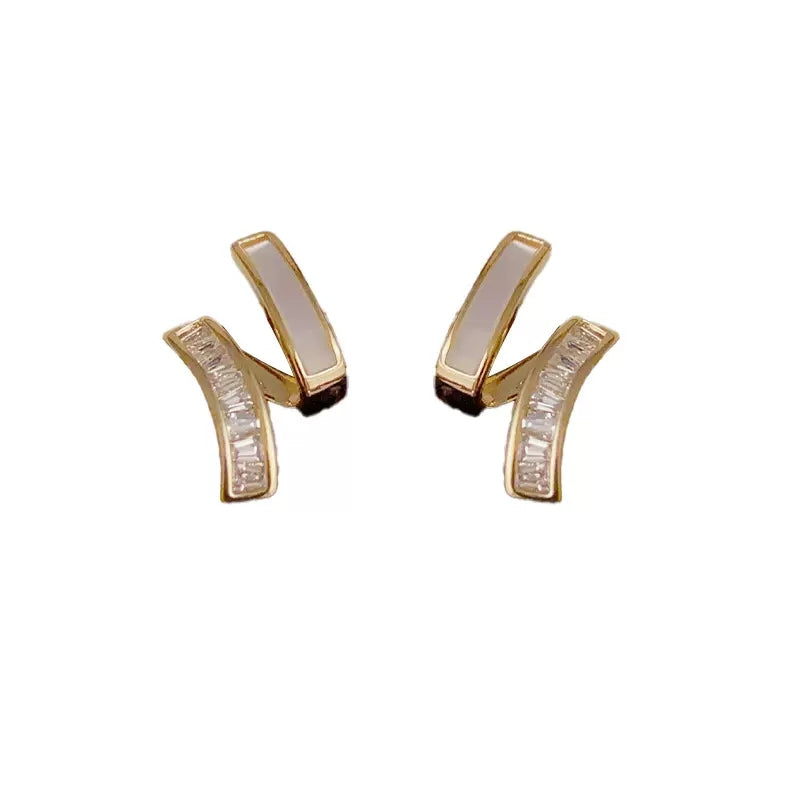 Asymmetrical Luxury Sterling Silver Needle Earrings