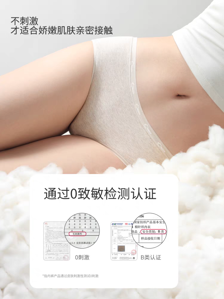 Class A Xinjiang Cotton Mid-Rise Full-Coverage Panties (2-Pack)