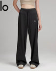 Trending ALO Wide-Leg Floor-Length Pants (Dark Gray)