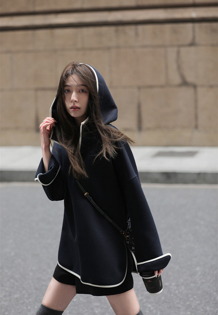 Hooded Color-Block Half-Zip Sweatshirt
