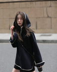 Hooded Color-Block Half-Zip Sweatshirt