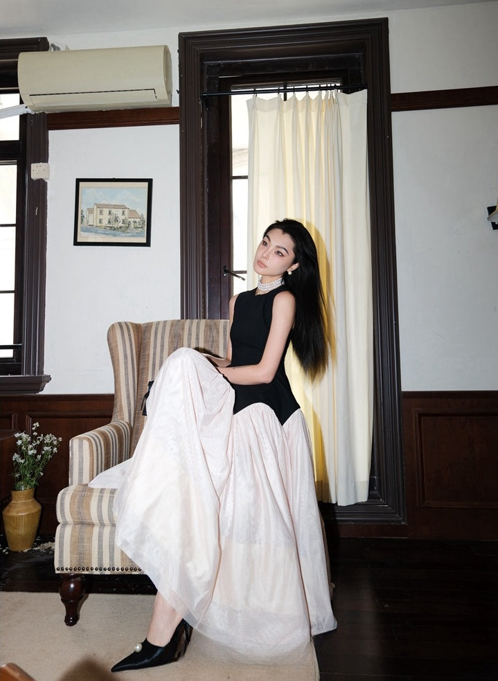 Luxury French Vintage-Style Tulle Dress