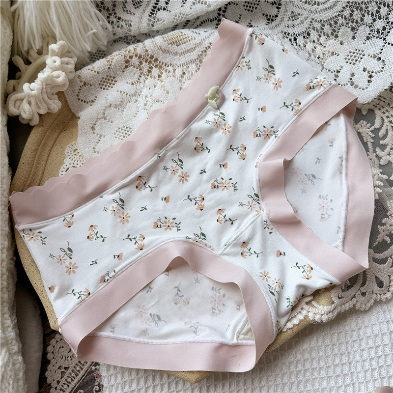 Garden Style Ice Silk Wrap Hip Mid-Waist Panties (Pack of 2)