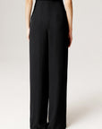 High-Waisted V-Cut Wide-Leg Trousers