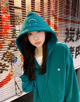 Gawk Embroidered Smiley Face Hoodie