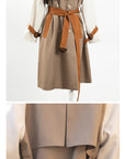 Haute Couture British Style Color Patchwork Trench Coat