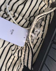 Striped Fleece-Lined Wide-Leg Pants