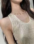 Sequin Embroidered Vest Dress