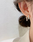 Asymmetrical Luxury Sterling Silver Needle Earrings
