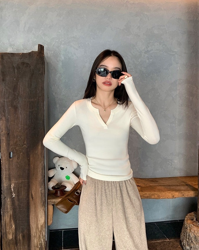 Korean AMTN Upgraded V-Neck Fleece-Lined Base Layer