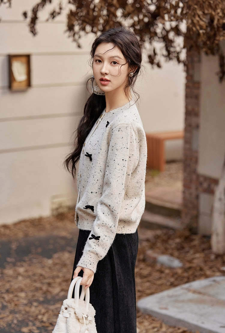 Autumn and Winter Oatmeal Knit Cardigan